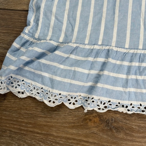 Janie and Jack Girls Aerin Linen Blend Maxi Dress Halter Eyelet Ruffle Size 7 - Picture 2 of 10